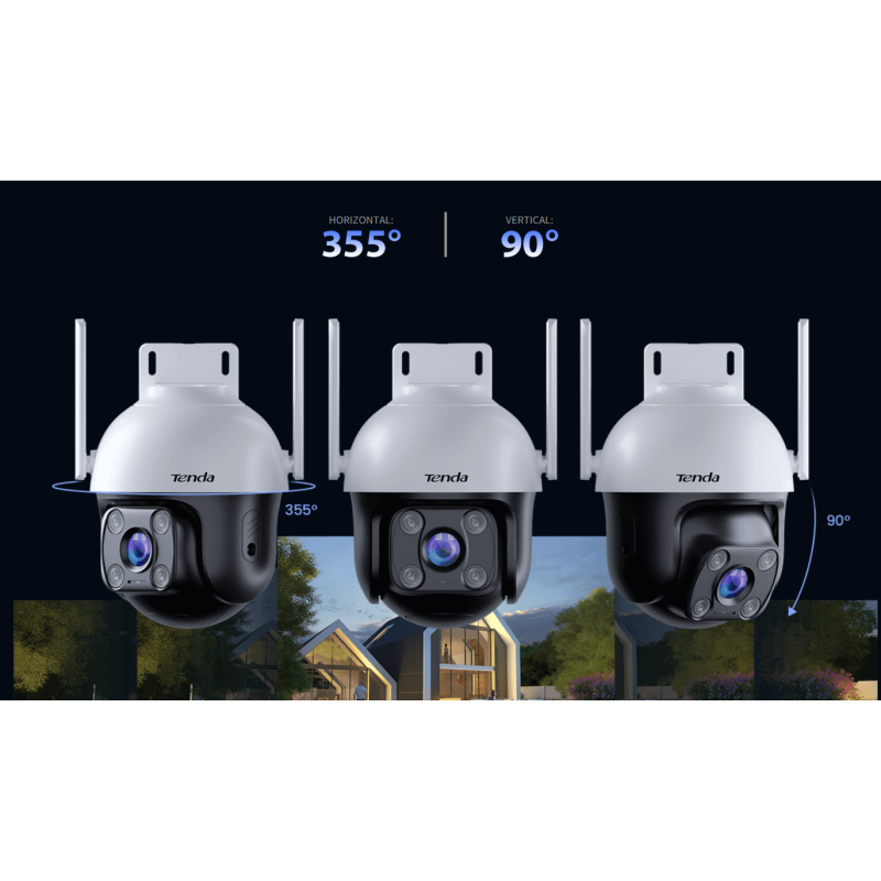 Tenda ch3-wca 1080p outdoor wi-fi pan/tilt camera pan/tilt: orizontal:360° vertical: 90° slot microsd (max256gb) obiectiv: