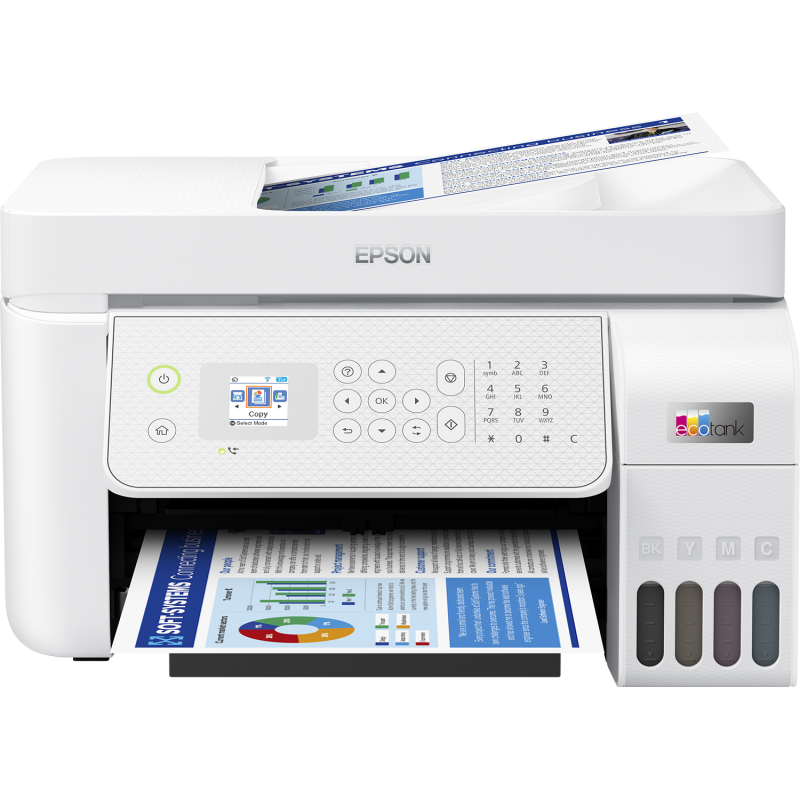 Multifunctional inkjet color epson ecotank ciss l5316 culoare: alb dimensiune a4(printarecopiere scanare fax) printare borderles