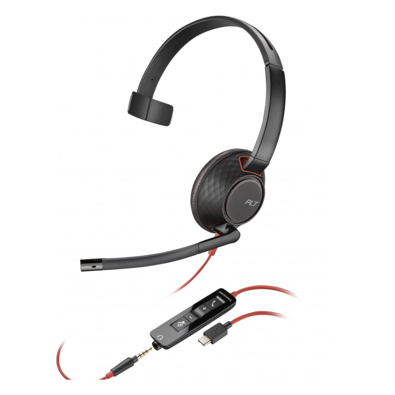 Poly blackwire 5210 monaural usb-a headset