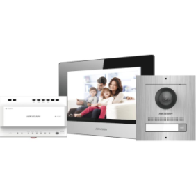 Kit videointercom ip hikvision ds-kis702/s contine: ds-kd8003- ime2/surface ×1 ds-kh6320-wte2 ×1 ds-kad704 ×1 ds-kaw30-2n ×1