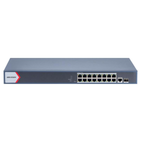 Switch 16 porturi poe gigabit hikvision ds-3e1518p-ei(v2) web management 16 × gigabit poe ports( poe