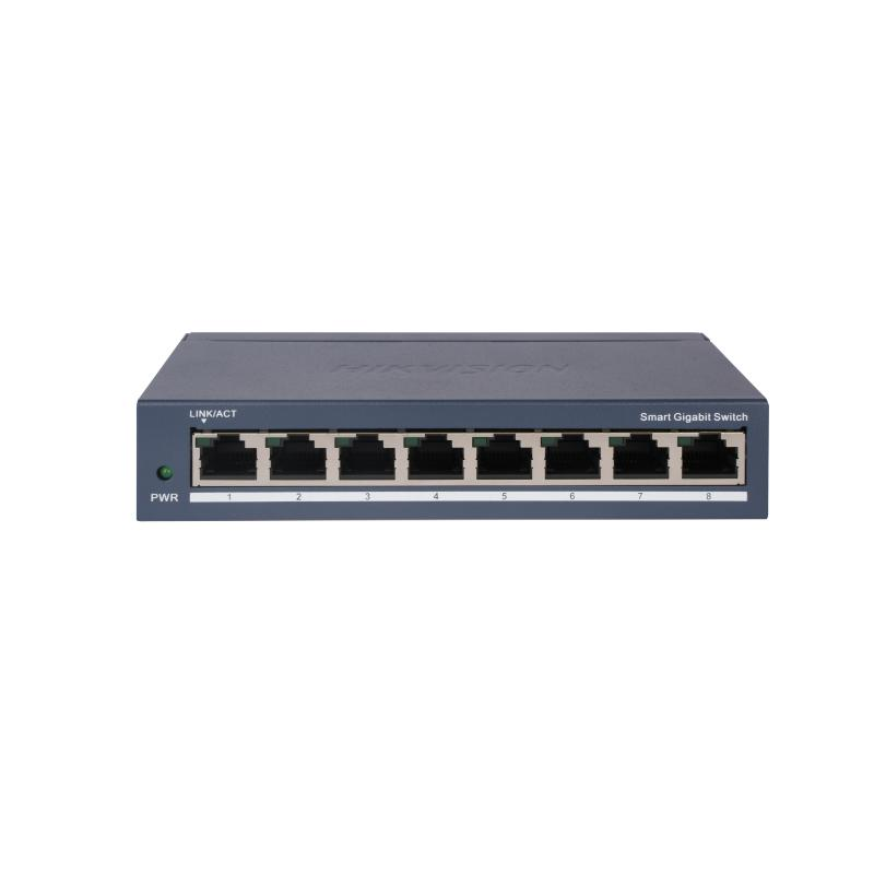 Switch 8 porturi gigabit hikvision ds-3e1508-ei(v2) l2 smart managed 8 ×gigabit rj45 porturi switching capacity