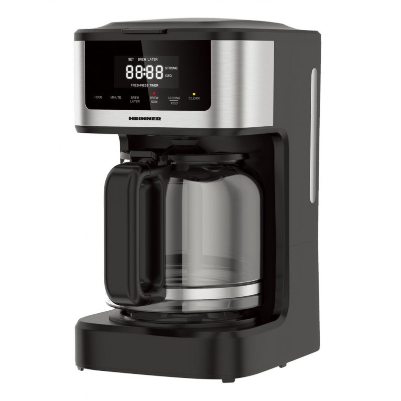 Cafetiera digitala heinner hcm-dd900bkss 900w 1.8l capacitate display digital cu control touch tarie cafea ajustabila