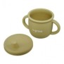 Set 3 piese silicon : bol  farfurie si cana cu cioc anti-scurgere olive