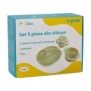 Set 3 piese silicon : bol  farfurie si cana cu cioc anti-scurgere olive