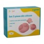 Set 3 piese silicon : bol  farfurie si cana cu cioc anti-scurgere roz