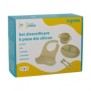 Set diversificare 4 piese silicon : baveta bol farfurie tacamuri olive