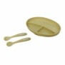 Set farfurie si lingurita silicon olive