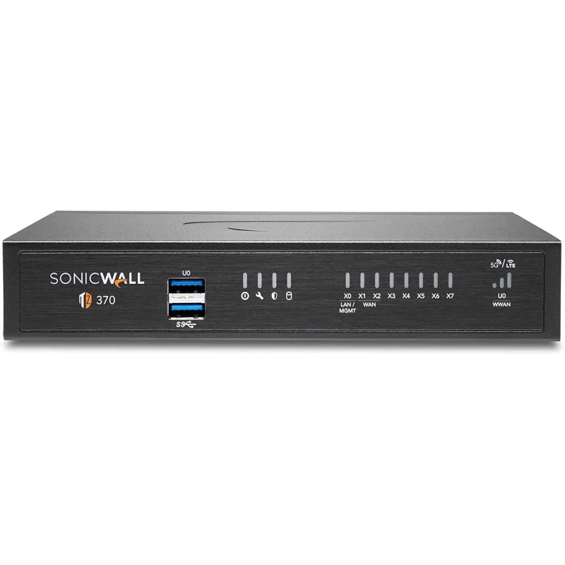 Firewall sonicwall model tz370 8xgbe 2xusb 3.0 firewall throughput 3gbps ips throughput 1.5gbps vpn throughput