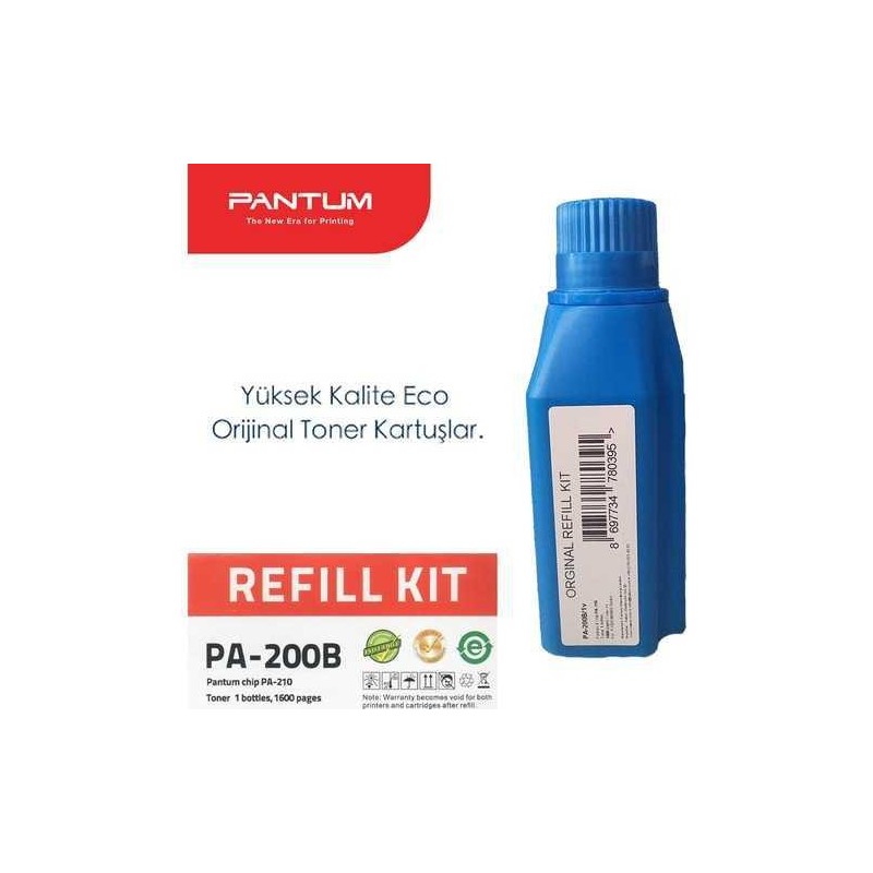 Toner refill kit pantum pa-200b black 1.6 k compatibil cu p2500/2500w/m6500nw/6550nw/6600nw