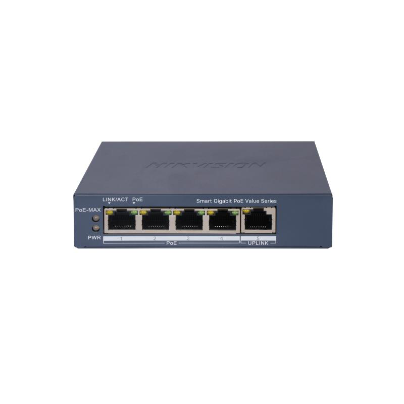 Switch poe hikvision ds-3e1505p-ei/m 4 × gigabit poe port1 × gigabit rj45 port total poe