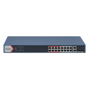 Switch 16 porturi poe hikvision ds-3e1318p-ei(b) l2 smart managed 16 × 100 mbps poe rj45