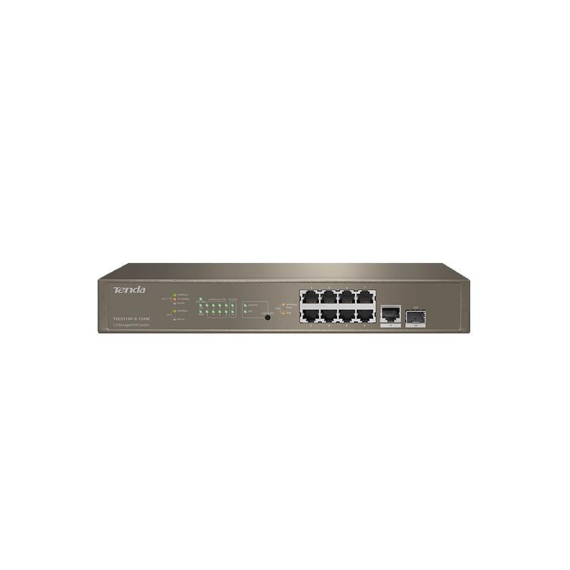 Tenda 10-port gigabit ethernet managed l3 poe switch teg5310p-8-150w standard and protocol: ieee802.3、 ieee802.3u、 ieee802.3