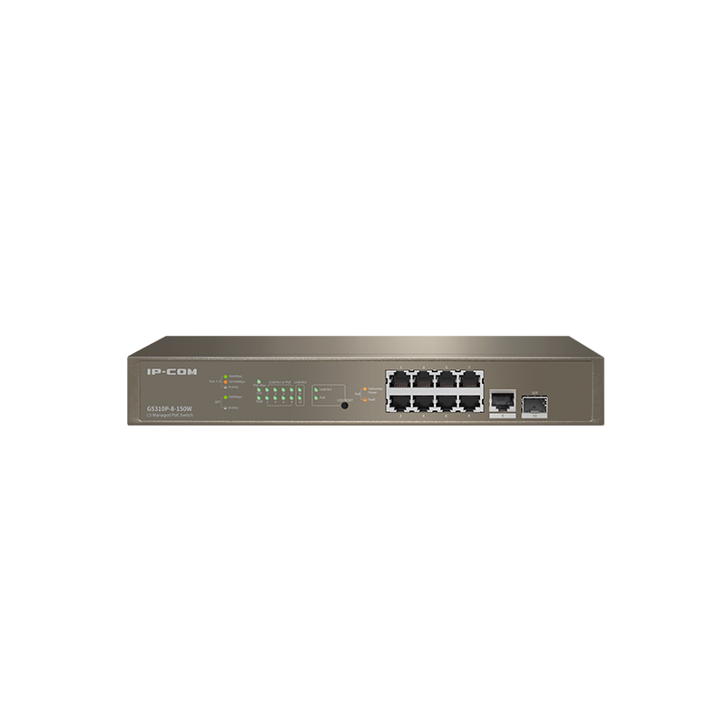 Ip-com 10-port gigabit ethernet managed l3 poe switch g5310p-8-150w standard and protocol: ieee802.3、 ieee802.3u、 ieee802.3a