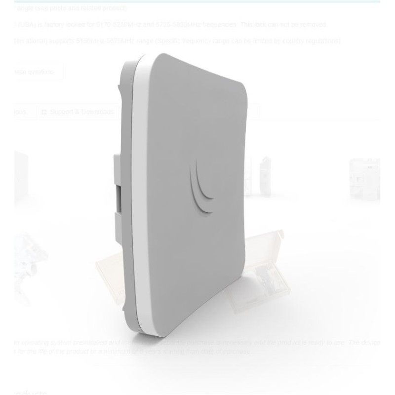 Mikrotik rbsxtsq5nd sxtsq lite 5 compact cpe 16dbi 5ghz outdoor 12km cpu: 600mhz ram: 64mb