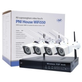 Kit supraveghere video pni pni-wf550 house wifi550 nvr 8 canale 1080p si 4 camere wireless