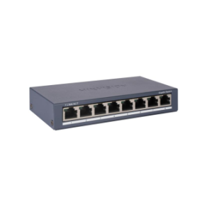 Switch hikvision ds-3e0508-o: 8 × gigabit rj45 port maxim 3w tensiune alimentare: 5vdc 0.6a dimensiuni: