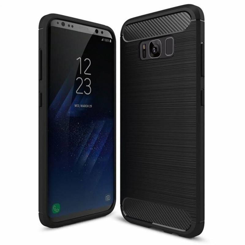 Husa pentru Samsung Galaxy S8 Plus - Techsuit Carbon Silicone - Black