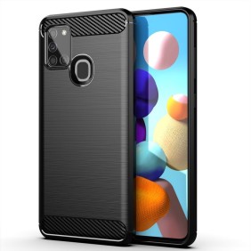 Husa pentru Samsung Galaxy A21s - Techsuit Carbon Silicone - Black
