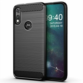 Husa pentru Motorola Moto E6i / Moto E6s (2020) - Techsuit Carbon Silicone - Black