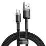 Cablu de Date USB Type-C, 2A, 2m - Baseus Cafule (CATKLF-CG1) - Gray Black