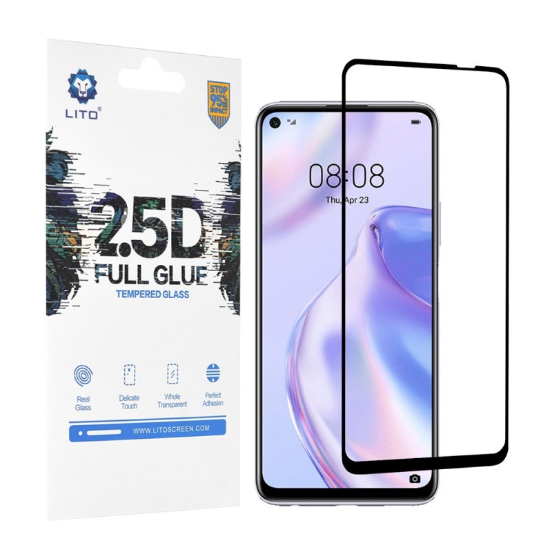 Folie pentru Huawei P40 Lite 5G - Lito 2.5D FullGlue Glass - Black