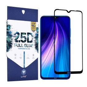 Folie pentru Xiaomi Redmi Note 8 2019 / Note 8 2021 - Lito 2.5D FullGlue Glass - Black