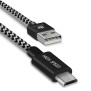 Cablu de Date USB la Micro-USB 2.1A, 3m - Dux Ducis K-ONE - White Black