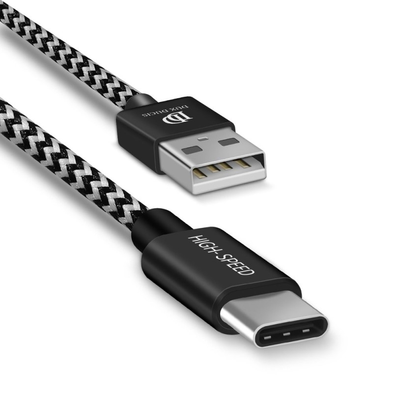 Cablu de Date USB la Type-C 2.1A, 3m - Dux Ducis K-ONE - White Black