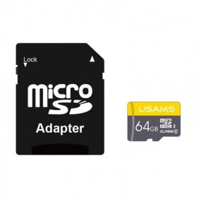 Card de Memorie TF 64GB + Adaptor - Usams High Speed (US-ZB119) - Black