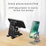 Suport Birou Telefon - Techsuit Adjustable Tablet / Watch Aluminium Stand (RX-2010) - Black