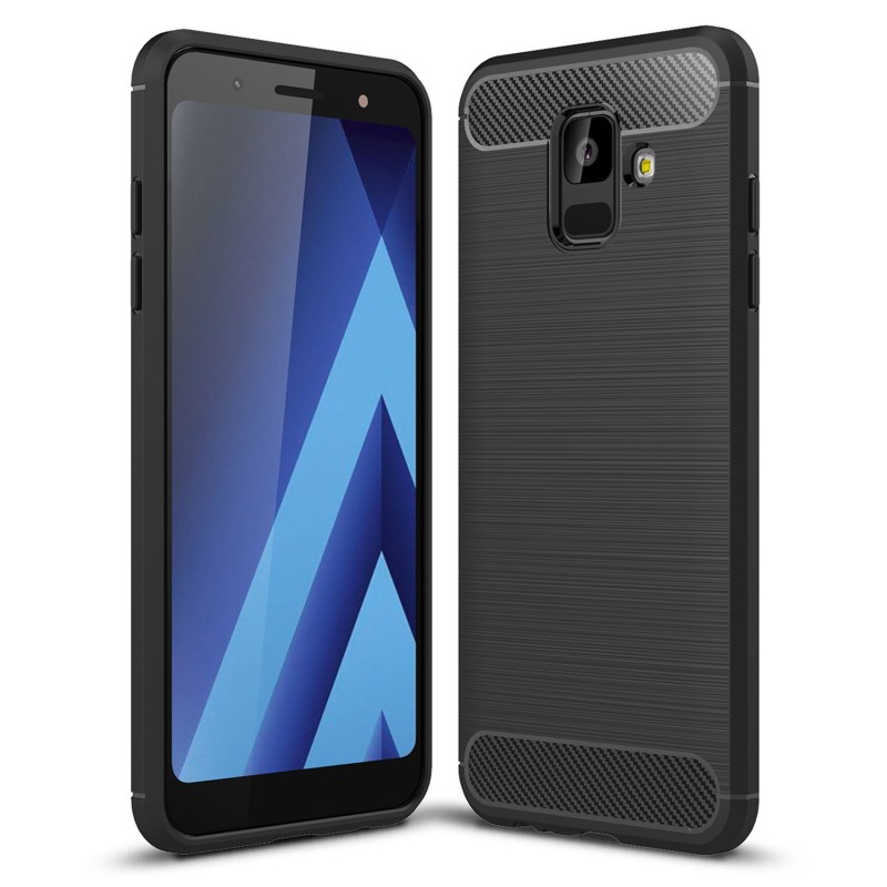 Husa pentru Samsung Galaxy A6 2018 - Techsuit Carbon Silicone - Black