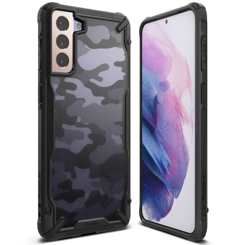 Husa pentru Samsung Galaxy S21 Plus - Ringke Fusion X Design - Camo Black