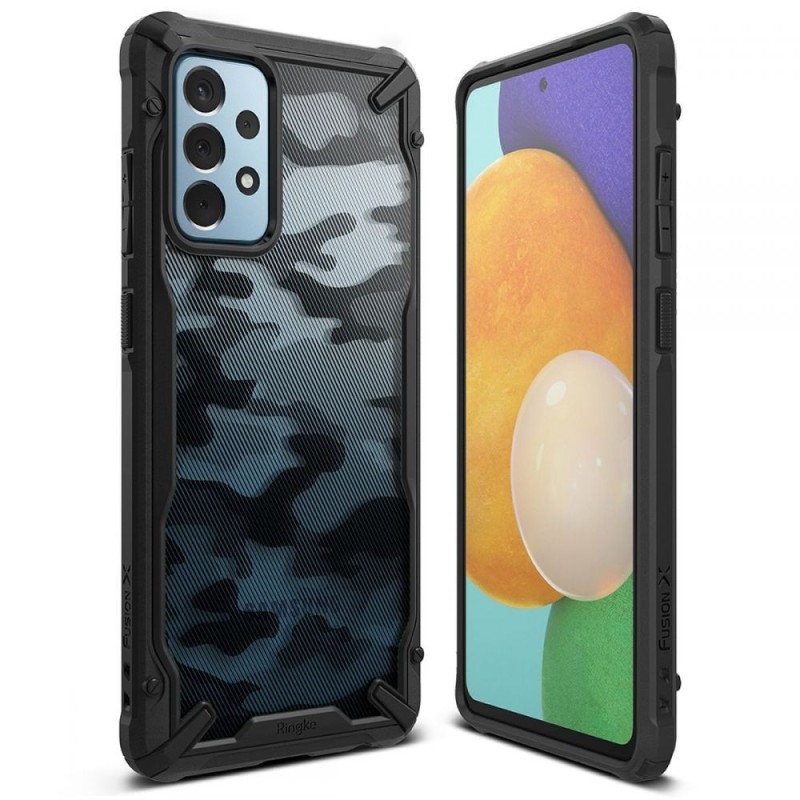 Husa pentru Samsung Galaxy A52 4G / A52 5G / A52s 5G - Ringke Fusion X Design - Camo Black