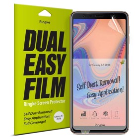 Folie pentru Samsung Galaxy A7 2018 (set 2) - Ringke Dual Easy Full - Clear