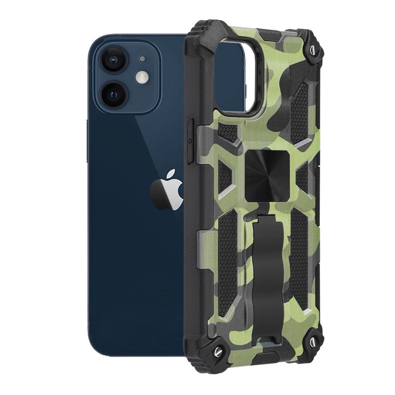 Husa pentru iPhone 12 mini - Techsuit Blazor Series - Camo Lime