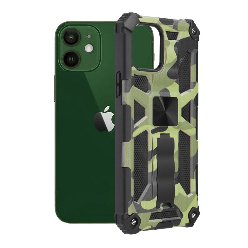 Husa pentru iPhone 12 / 12 Pro - Techsuit Blazor Series - Camo Lime