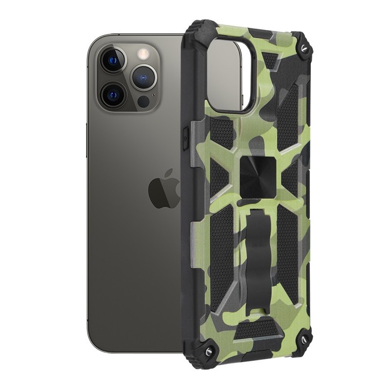 Husa pentru iPhone 12 Pro Max - Techsuit Blazor Series - Camo Lime