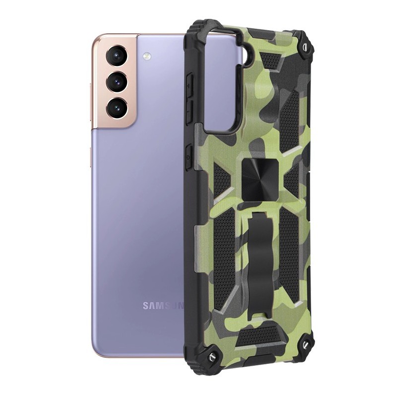 Husa pentru Samsung Galaxy S21 Plus 5G - Techsuit Blazor Series - Camo Lime